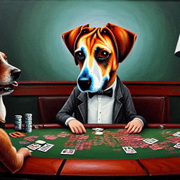 Pet Playing Poker AI avatar/profile picture for dogs